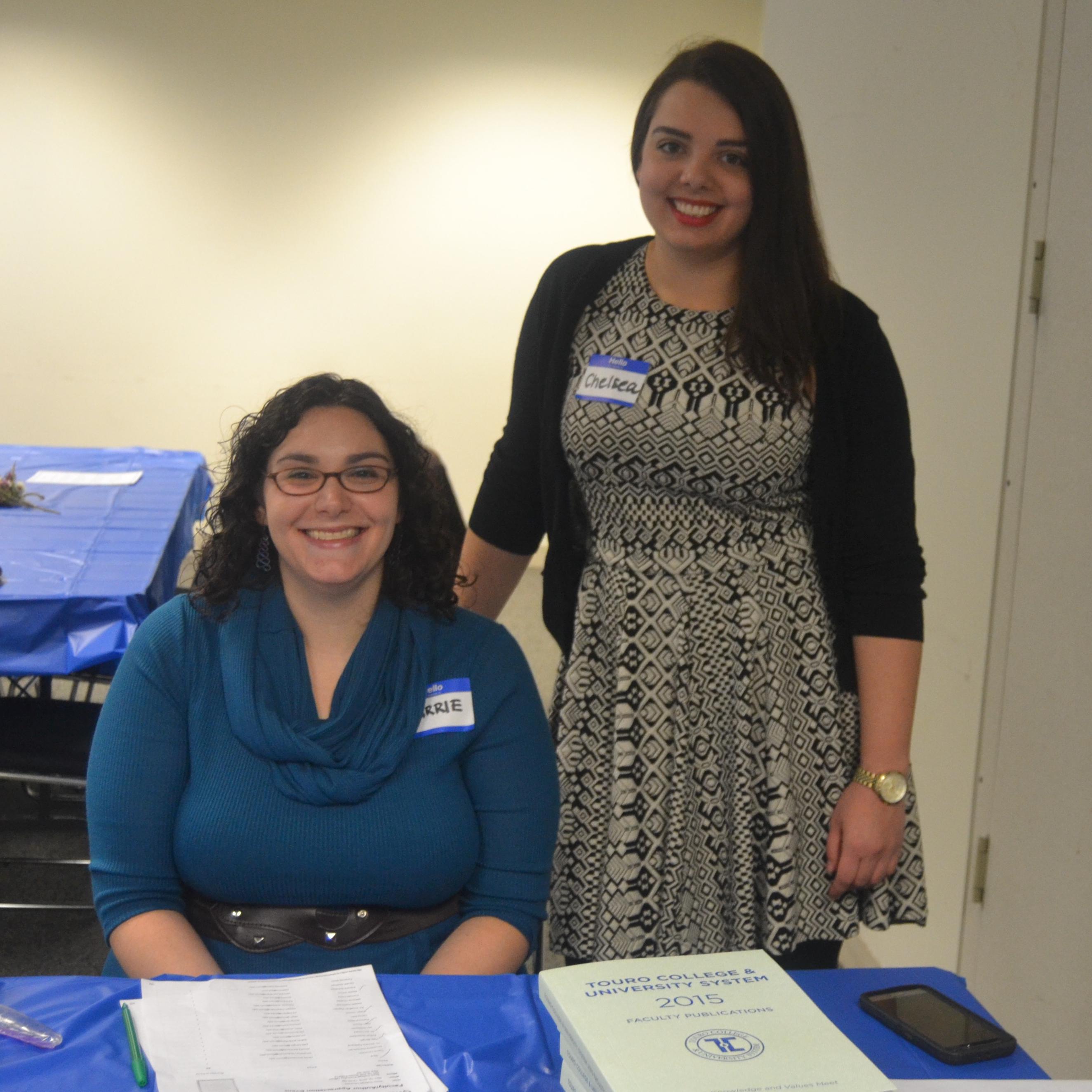 Members of the Touro Libraries staff welcomed faculty members to the fifth annual celebration. 