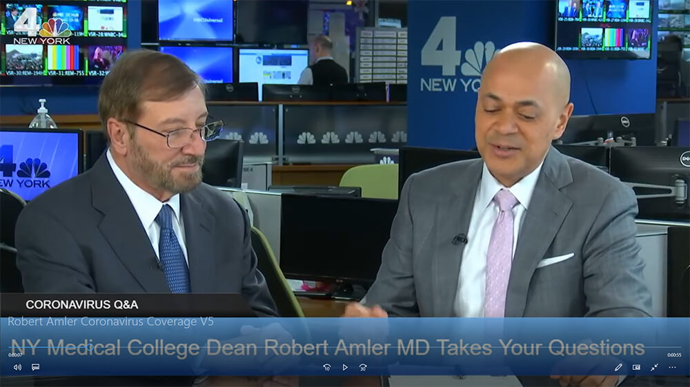 Dr. Robert Amler, giving an interview on WNBC