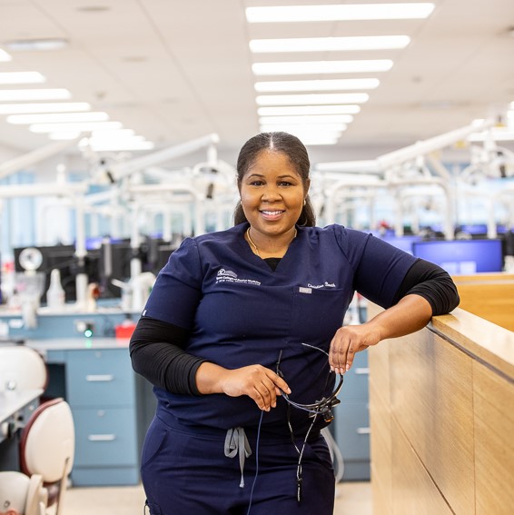 Christine Bereth in dental simulation lab