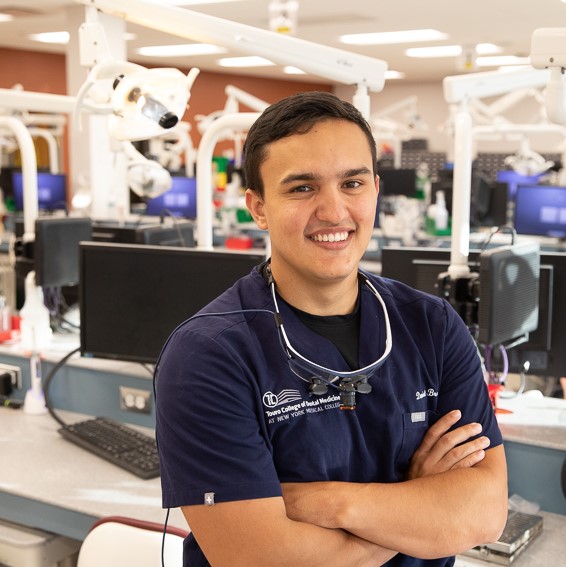 Daniel Brock in dental simulation lab