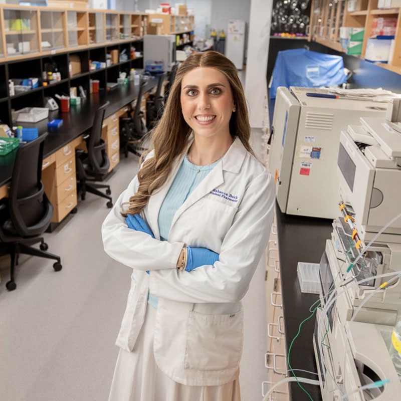 Pharmacy student in lab