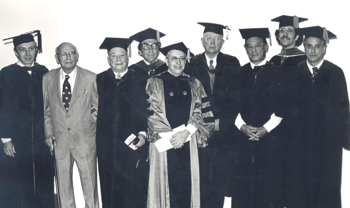 leadership members at 1975 first commencement
