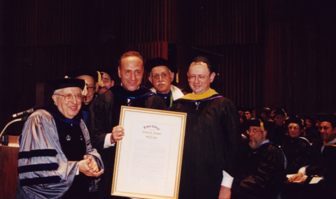 Charles Schumer with Bernard Lander